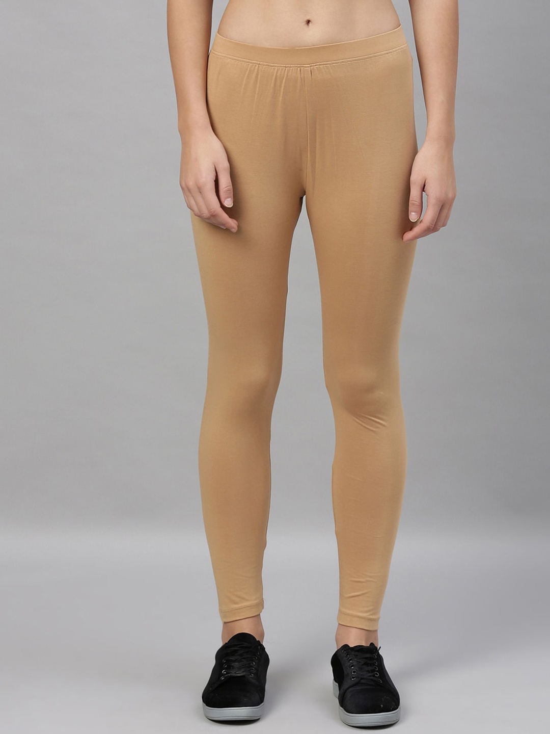 

Kryptic Women Beige Solid Ankle Length Leggings