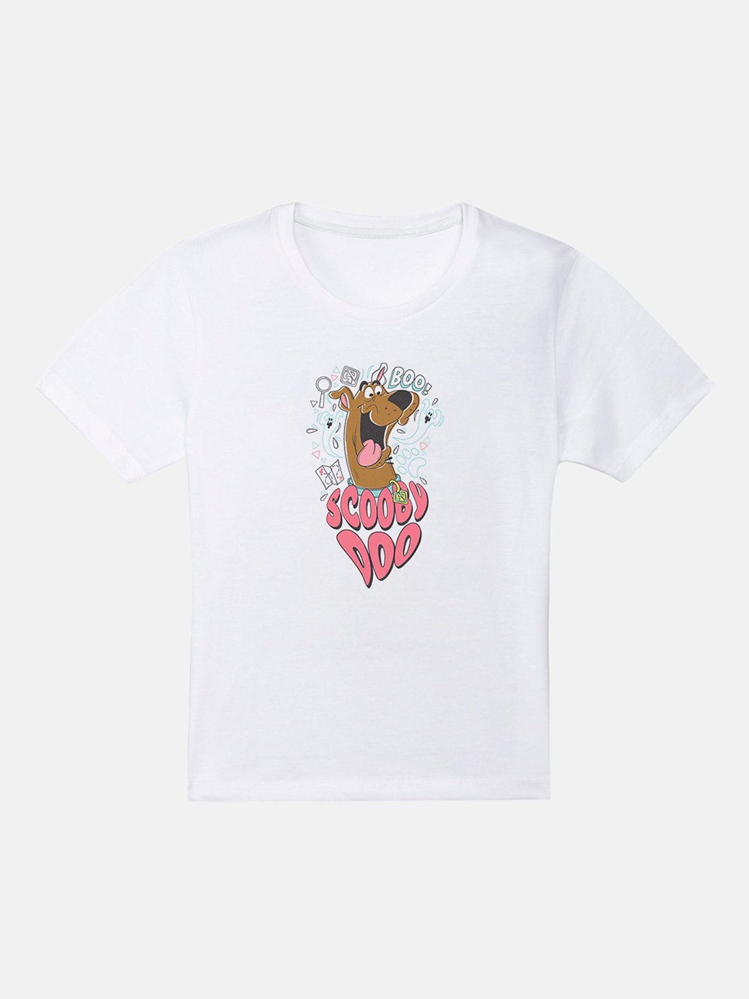 

Kids Ville Boys White Scooby Doo Printed Round Neck T-shirt