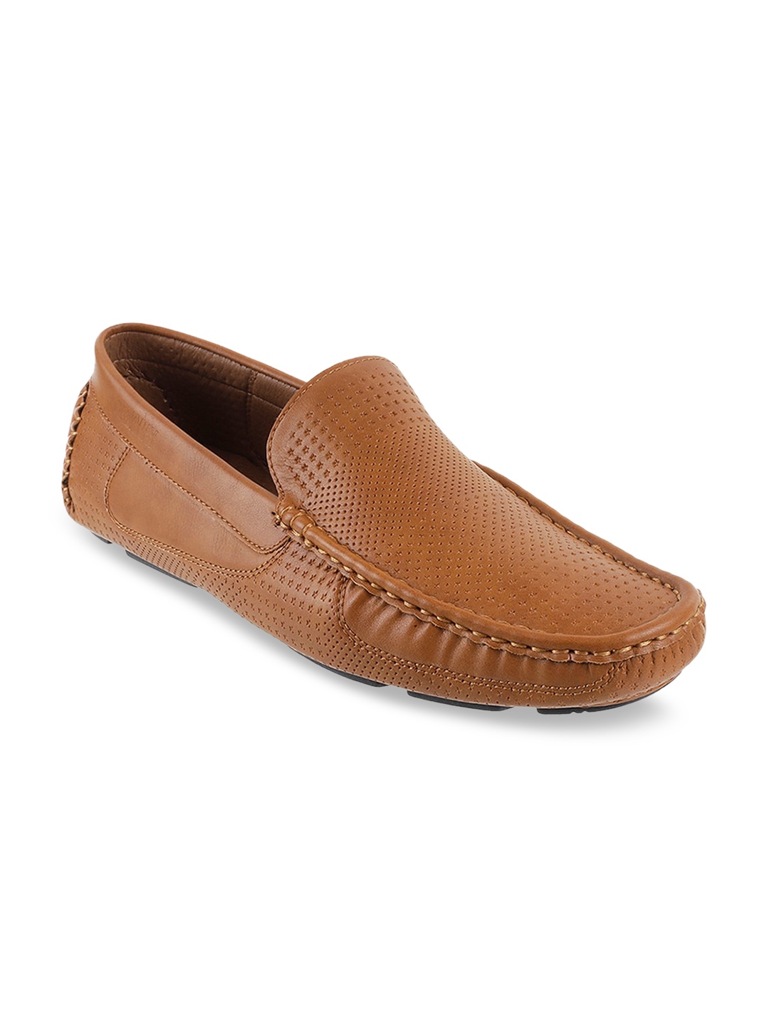 

WALKWAY by Metro Men Tan Perforated Loafers