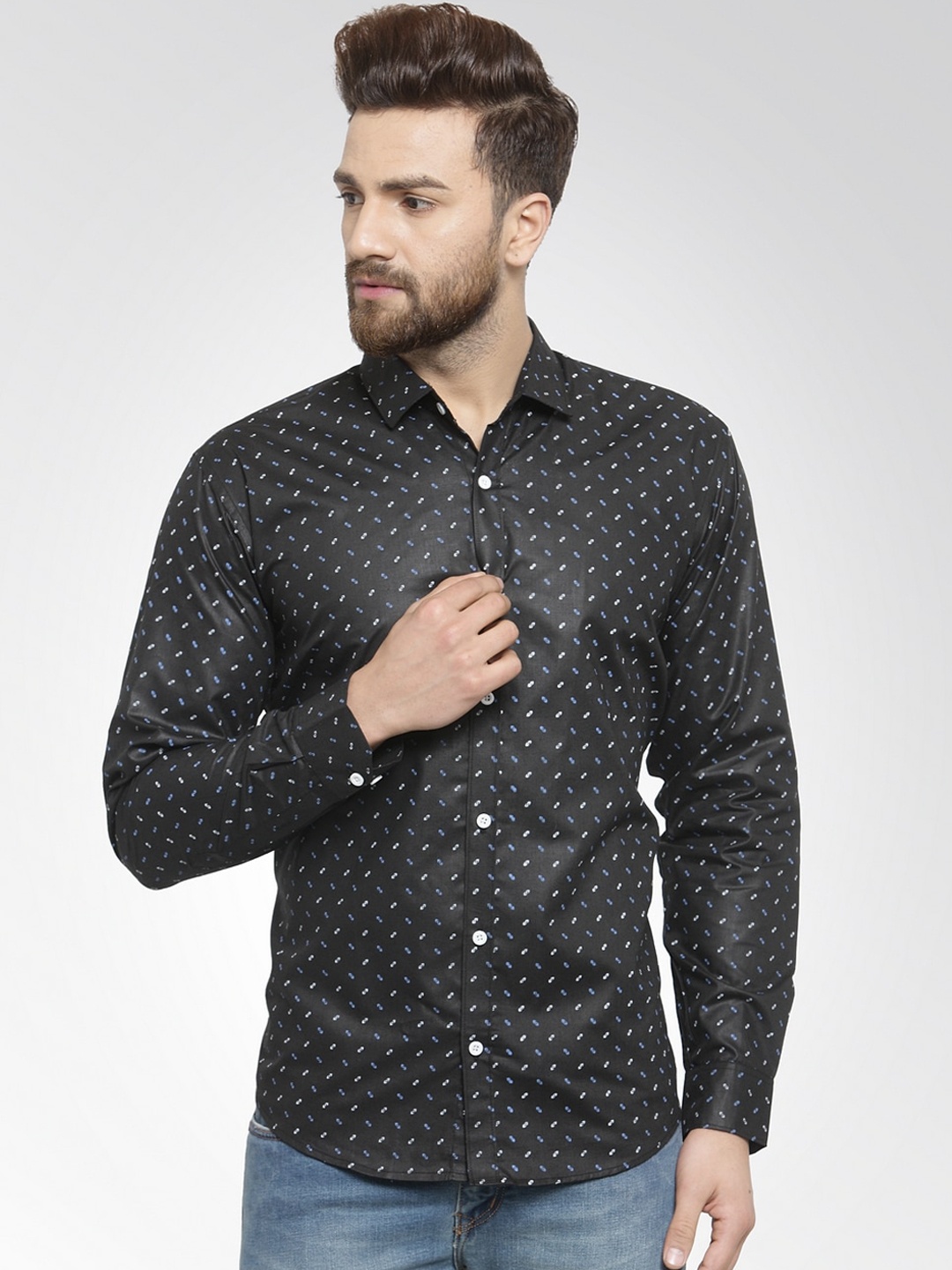 

JAINISH Men Black Regular Fit Printed Casual Shirt