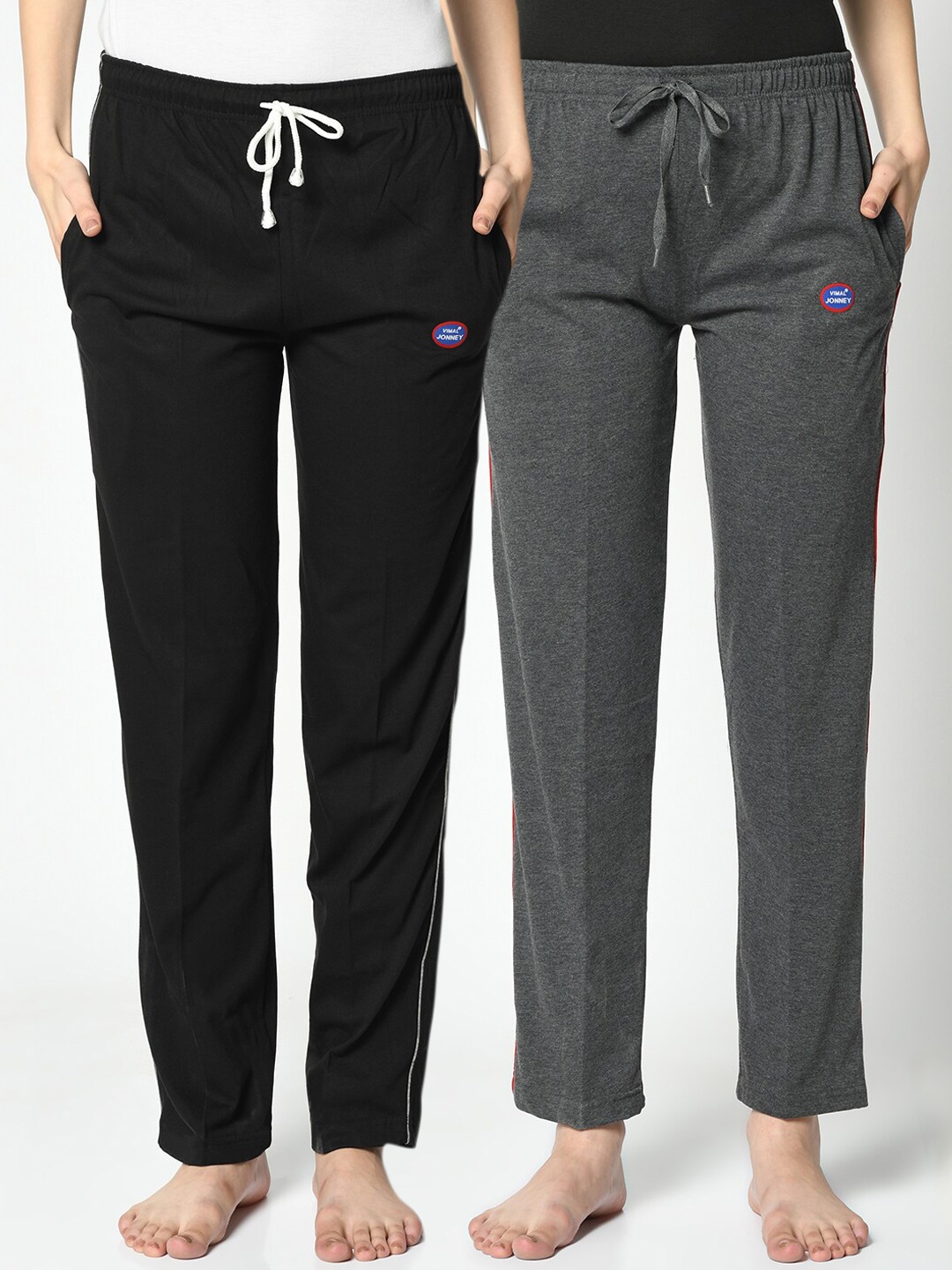 

VIMAL JONNEY Women Pack Of 2 Lounge Pants, Grey