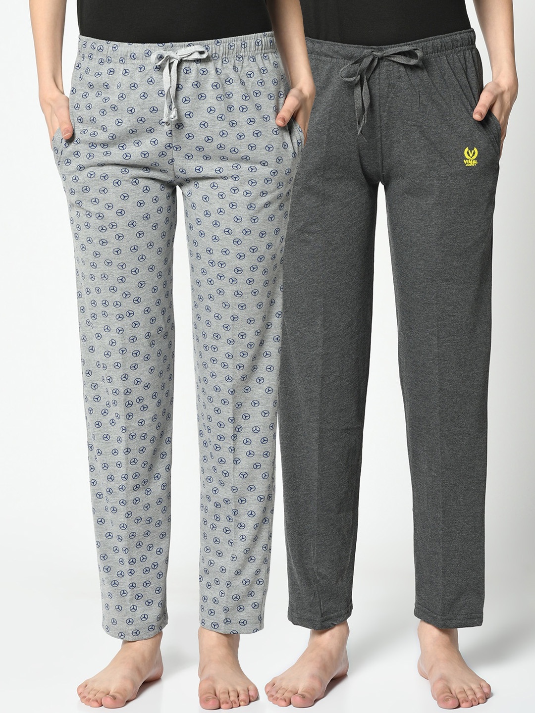 MACK JONNEY Women Pack of 2 Track Pants, Grey