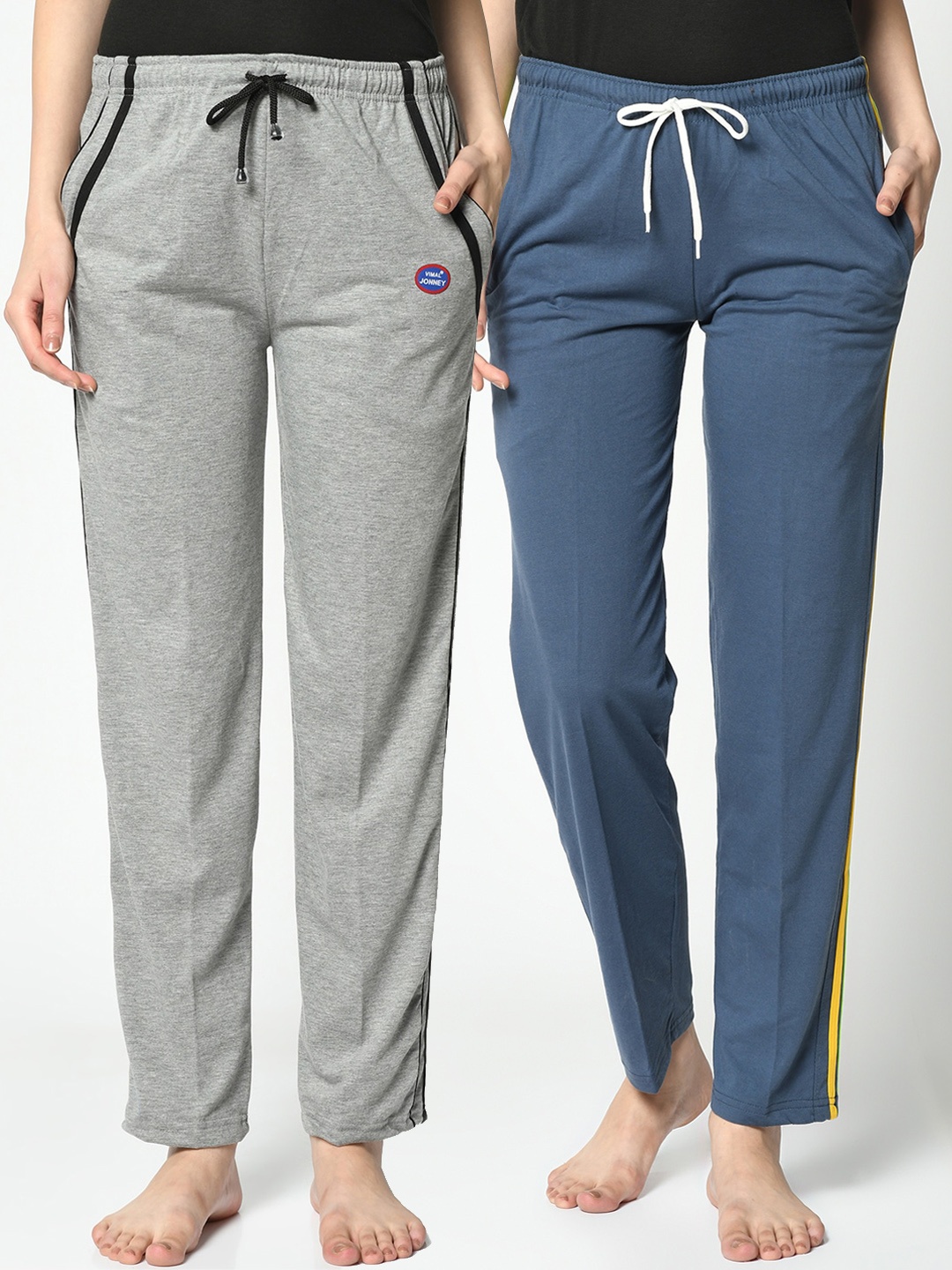 

VIMAL JONNEY Women Pack Of 2 Solid Lounge Pants, Blue