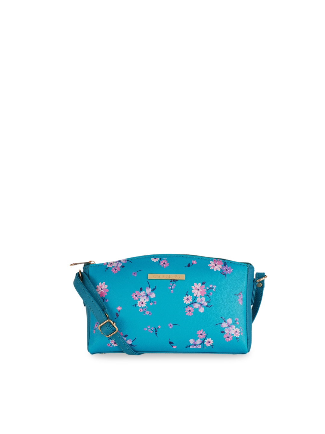 

Lapis O Lupo Turquoise Blue Printed Sling Bag