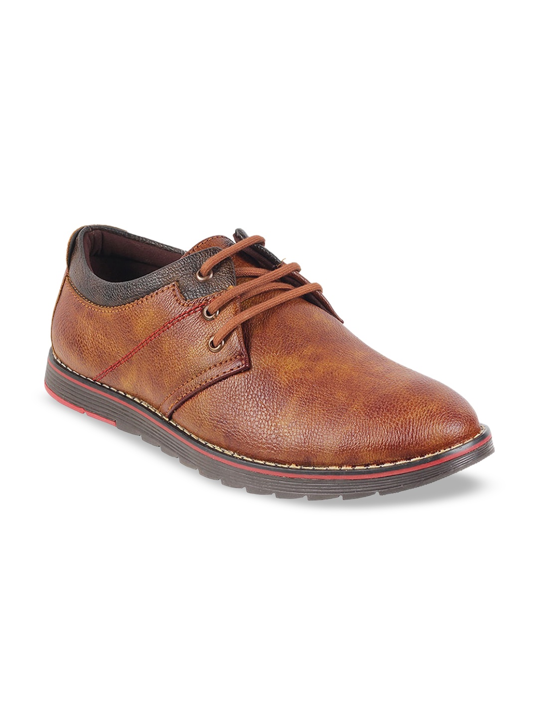 

WALKWAY by Metro Men Tan Brown Solid Derbys