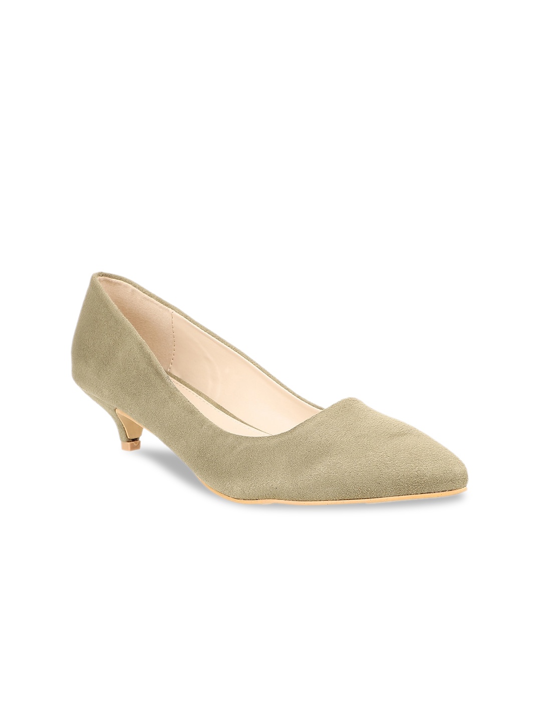 

Flat n Heels Women Green Solid Pumps