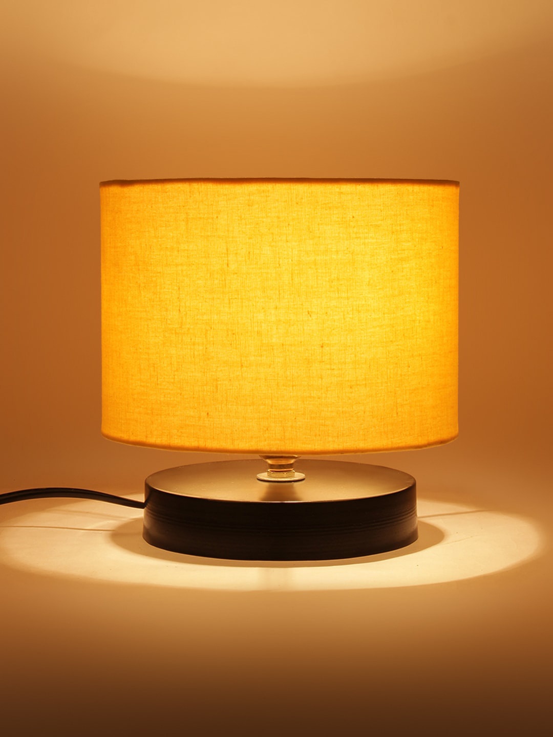 Devansh Yellow Solid Cylindrical Table Lamp