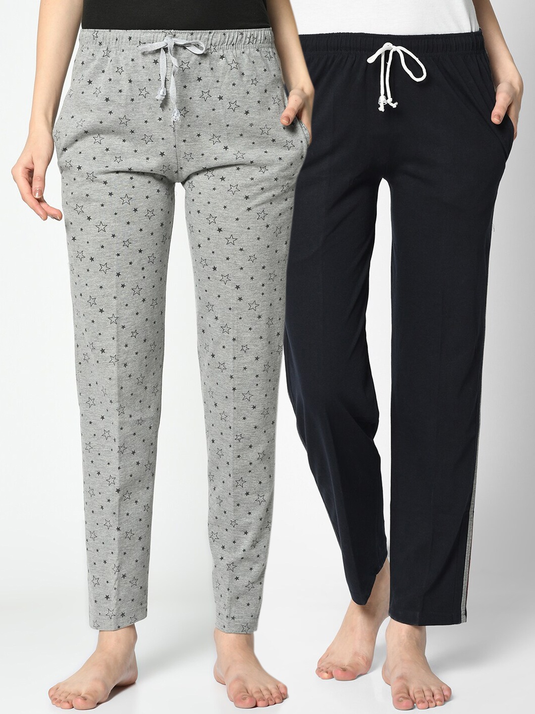 VIMAL JONNEY Women Pack Of 2 Trackpants, Grey