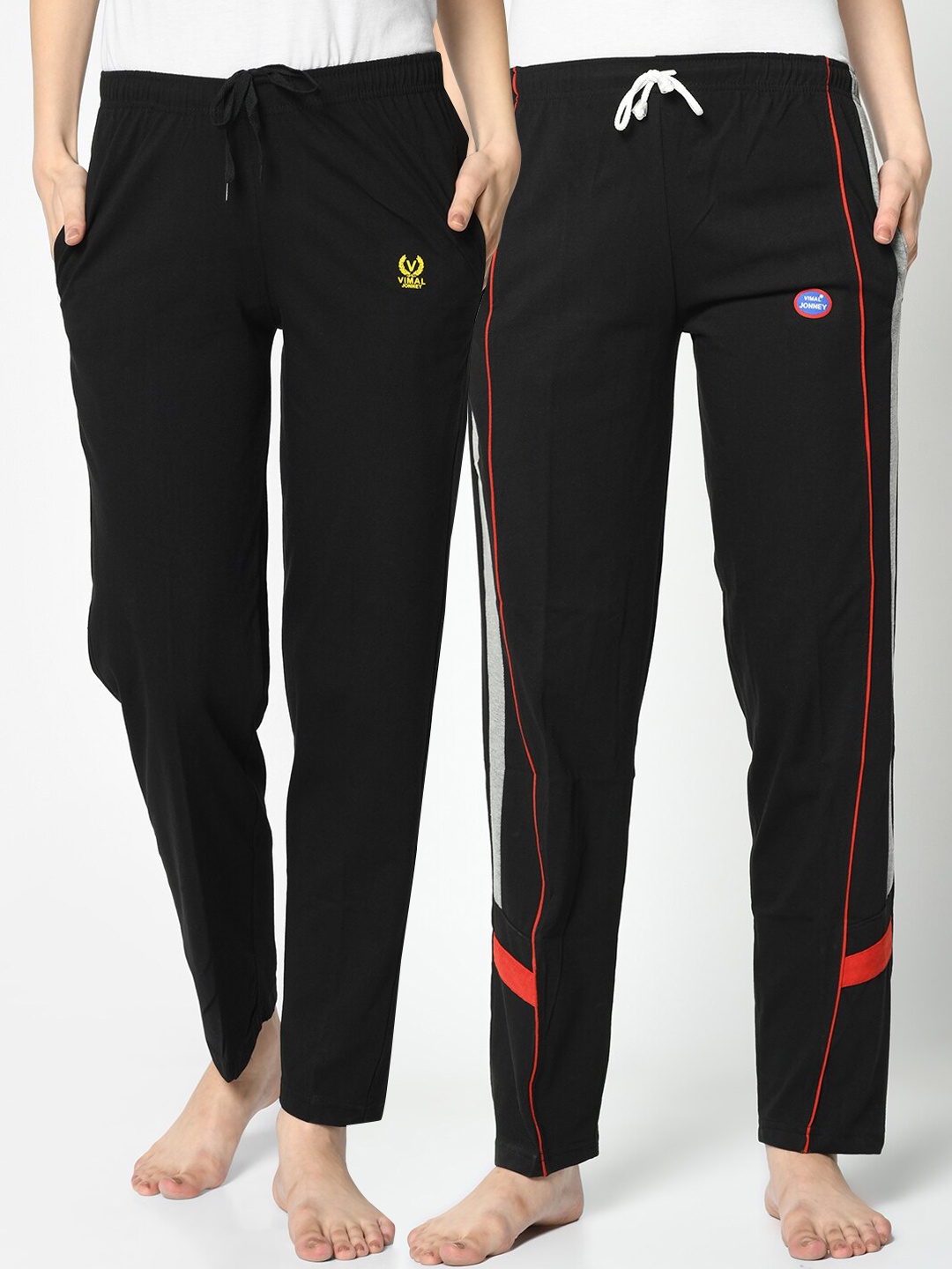 

VIMAL JONNEY Women Pack Of 2 Lounge Pants, Black