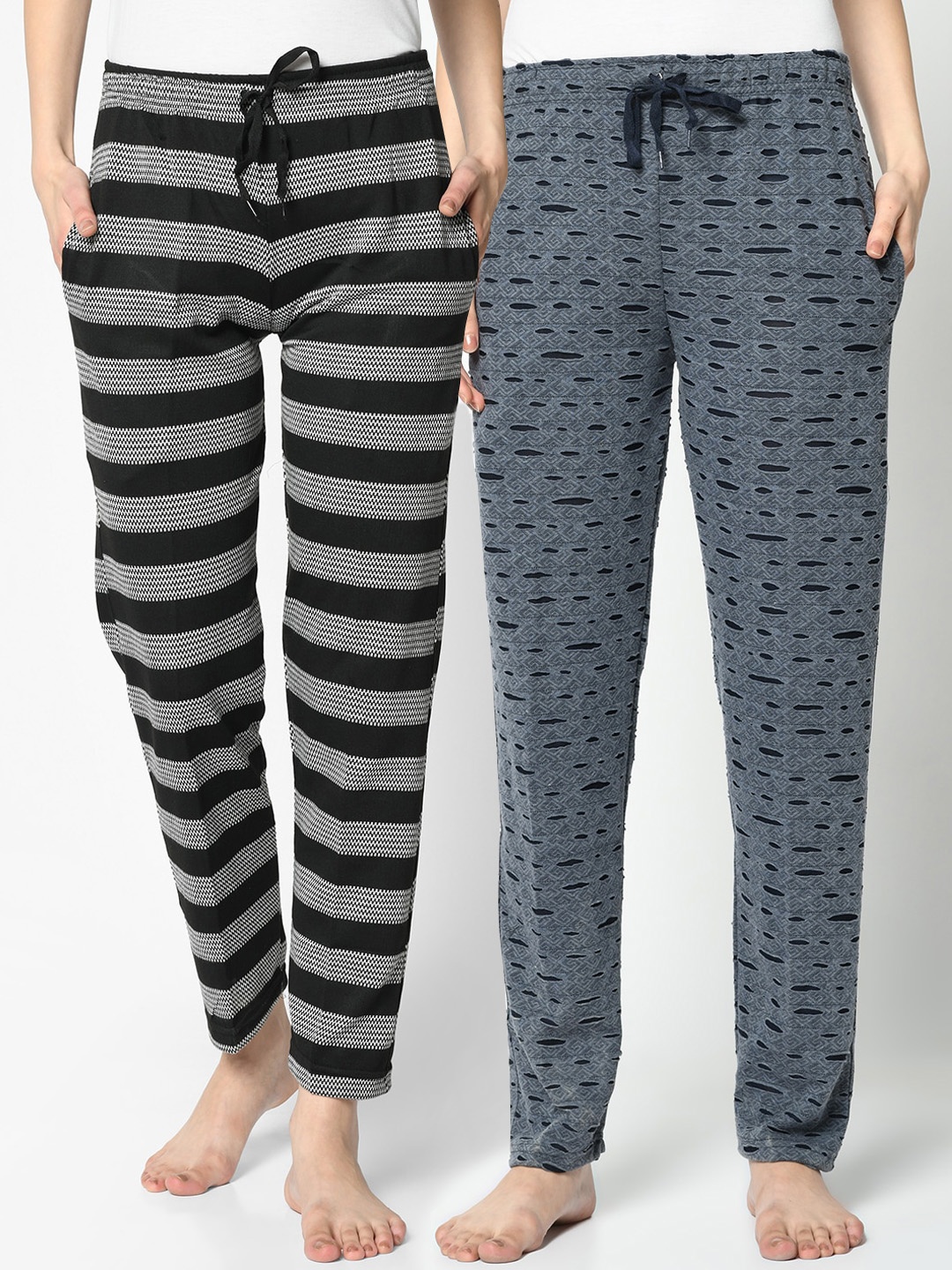 

VIMAL JONNEY Women Pack Of 2 Lounge Pants, Grey