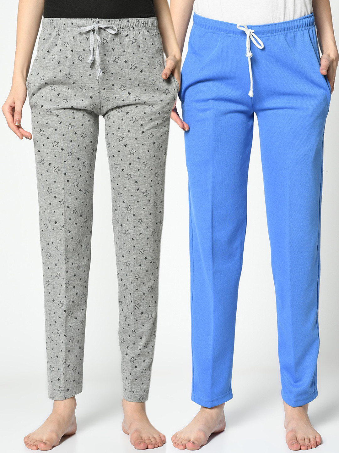 

VIMAL JONNEY Women Pack Of 2 Trackpants, Grey