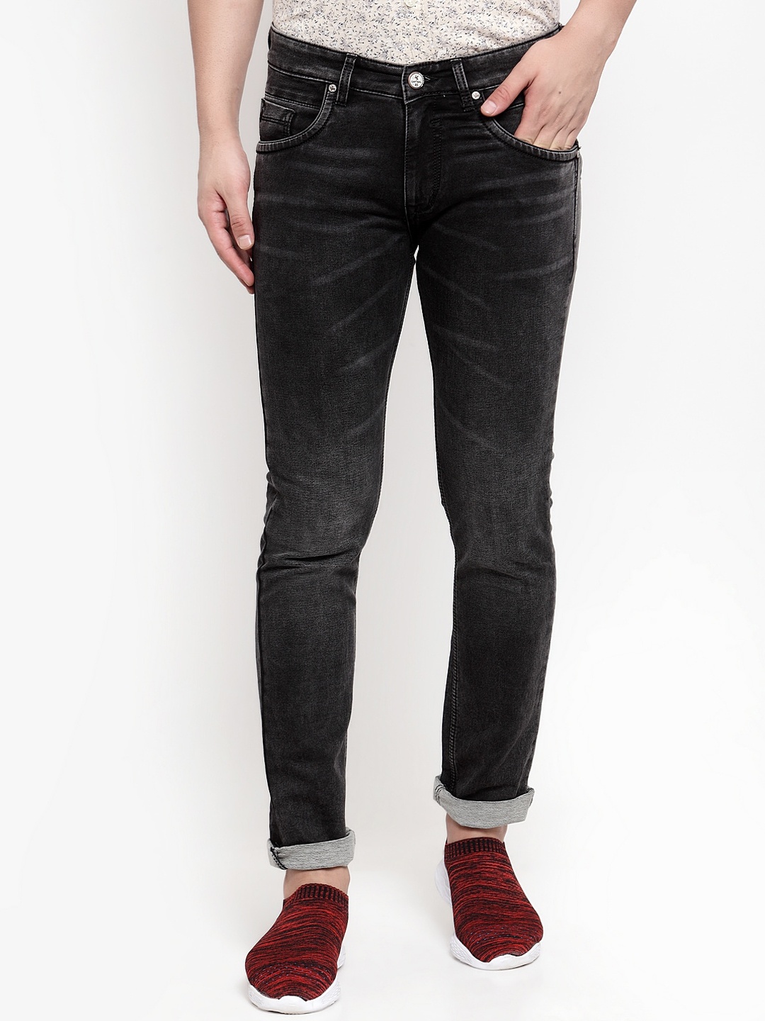 

Cantabil Men Black Regular Fit Jeans