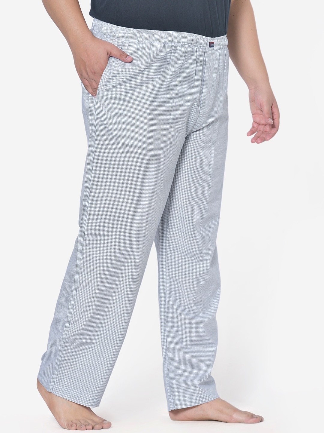 

IVOC Men Grey & White Plus Size Printed Lounge Pants
