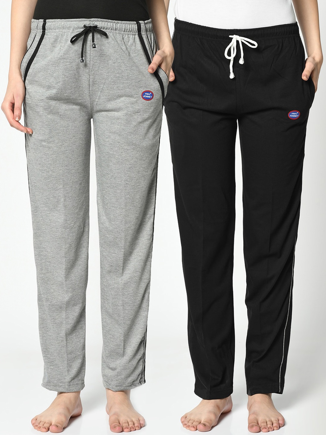 

MACK JONNEY Women Pack Of 2 Straight Fit Track Pants, Grey