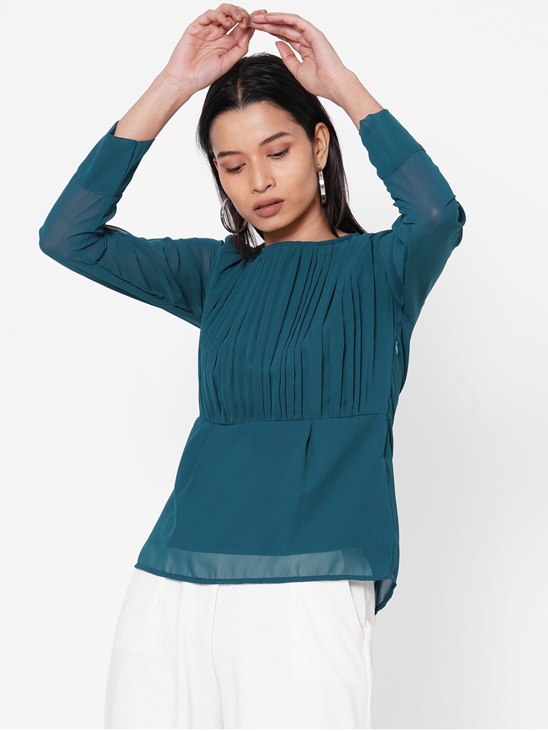 

MISH Women Teal Solid Top