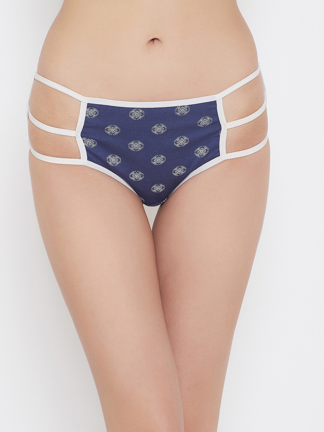 

Clovia Women Navy Blue & White Printed Hipster Briefs PN3236U08