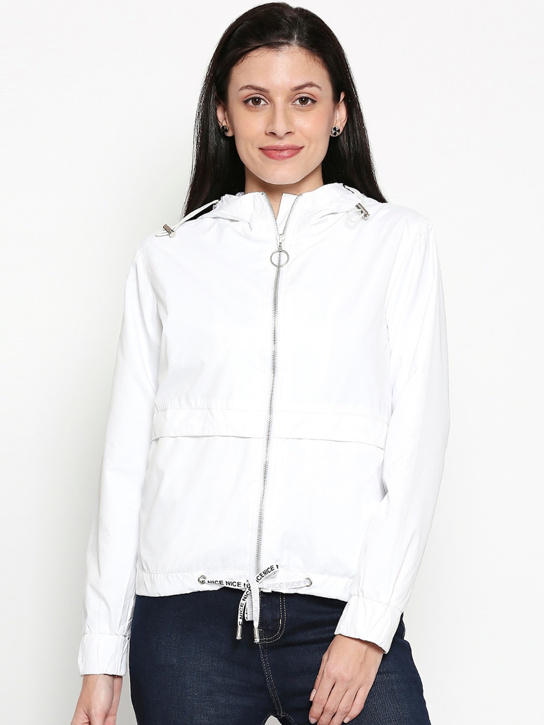 

People Women White Solid Tailored Jacket