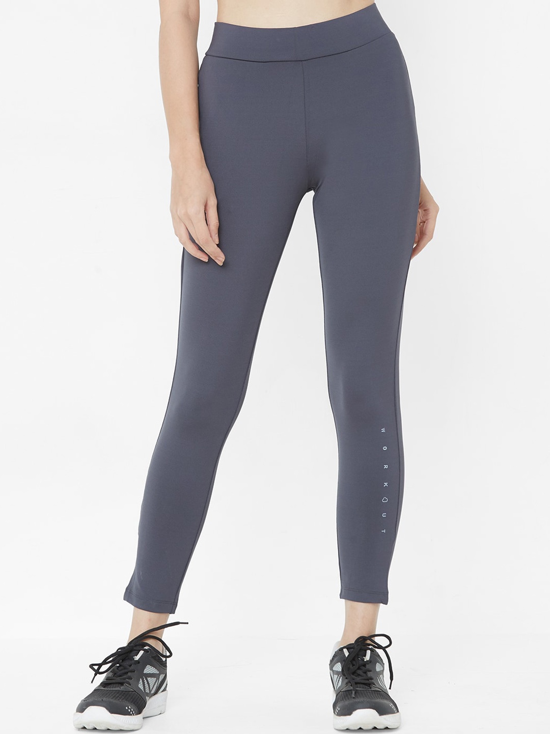 

Sweet Dreams Women Grey Solid Workout Tights