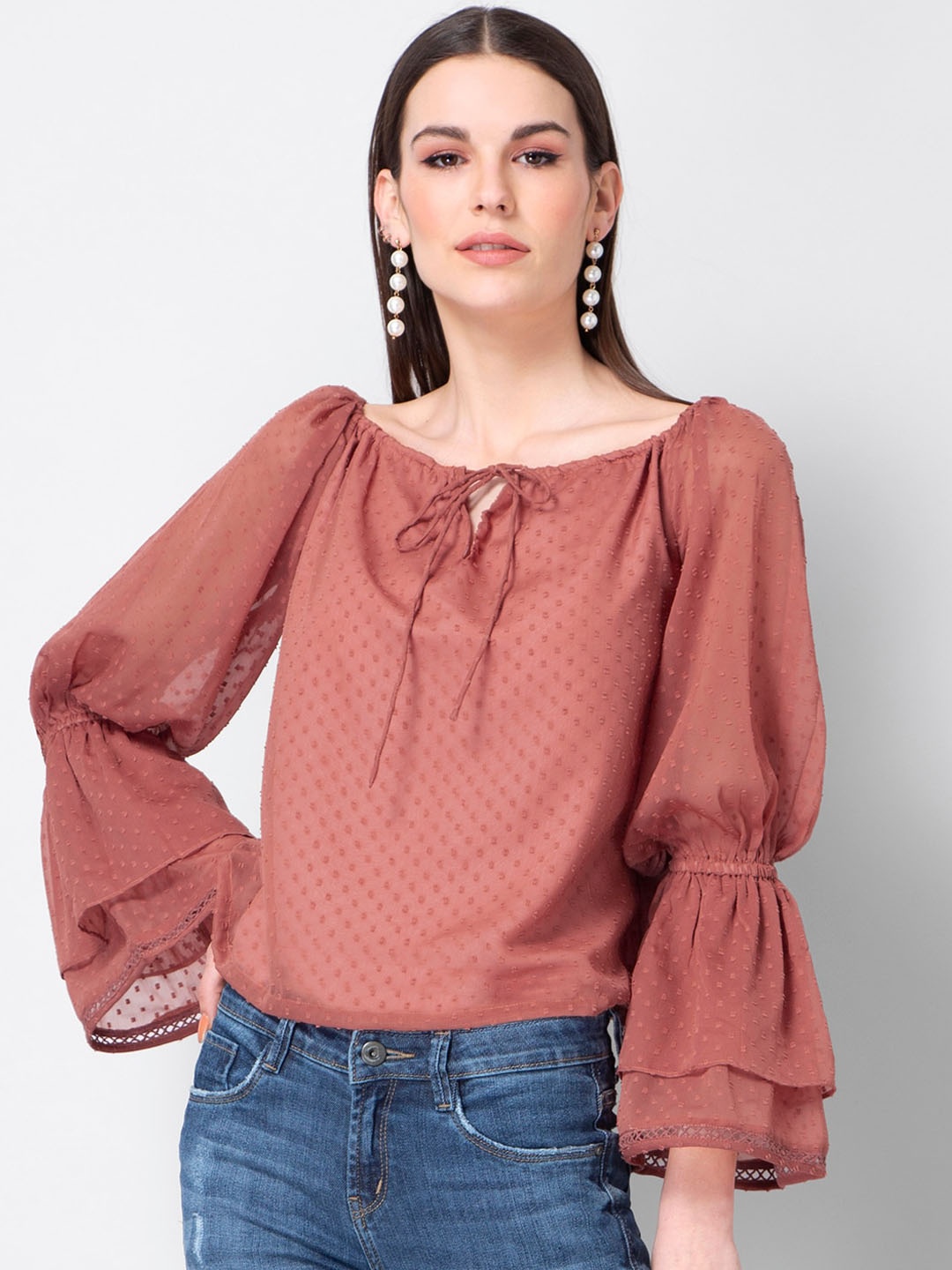 

FabAlley Women Pink Printed Top