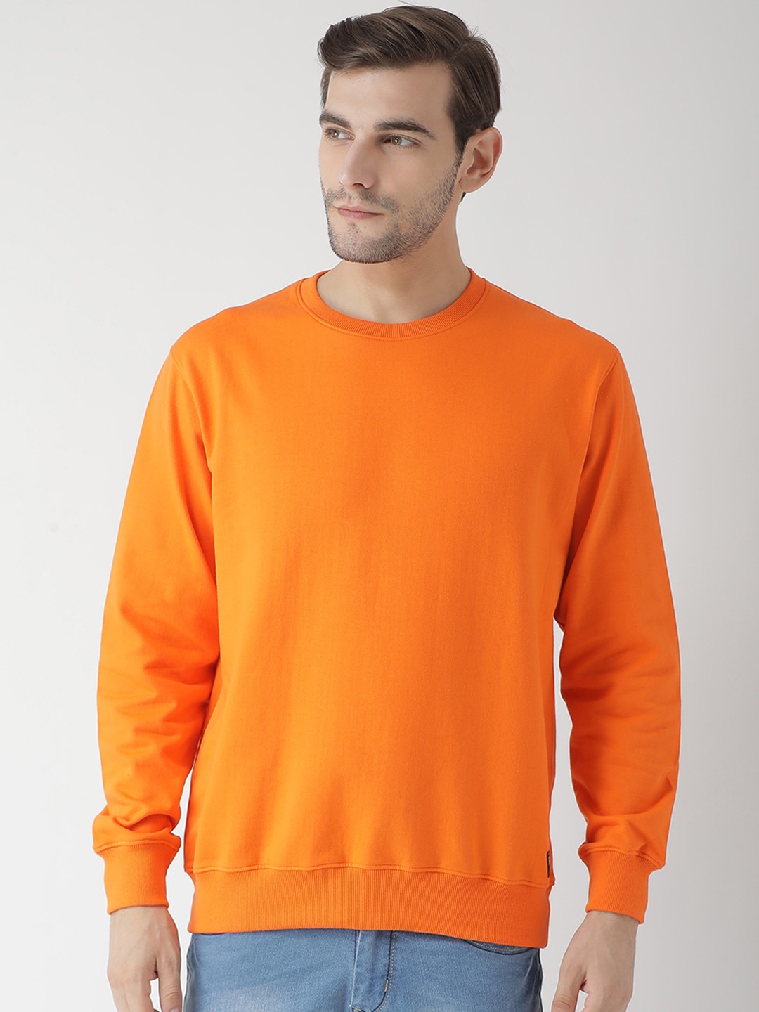 

GRIFFEL Men Orange & Orange Solid Sweatshirt