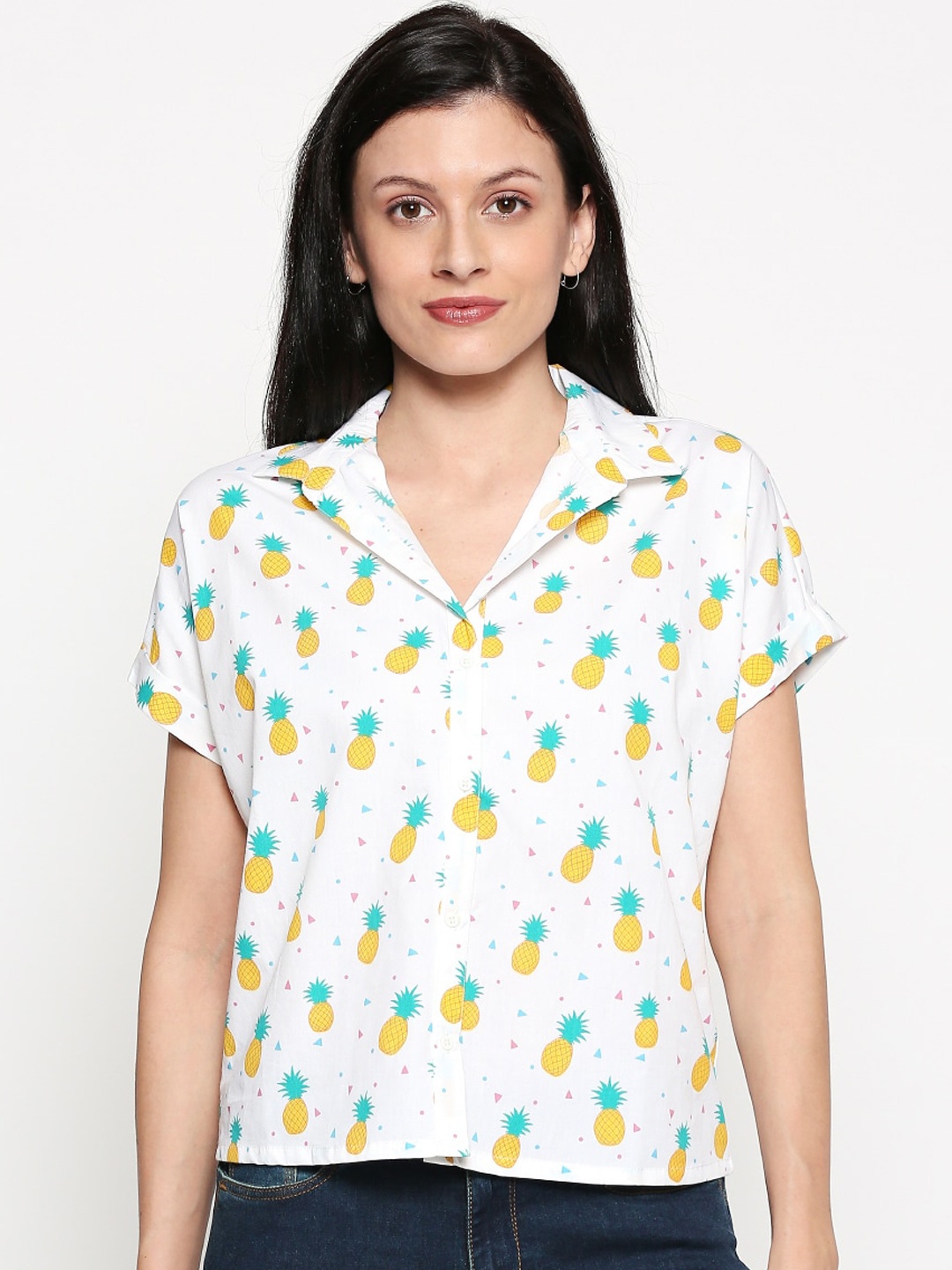 

People Women Off-White Printed Top
