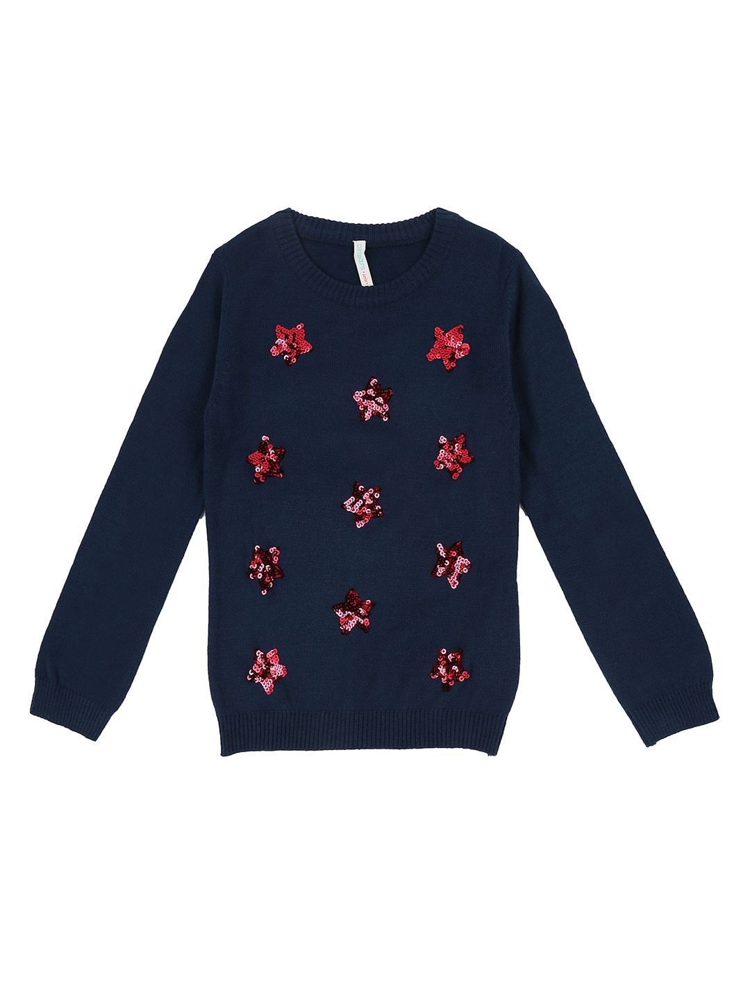 

Pantaloons Junior Girls Navy Blue Sequinned Pullover Sweater