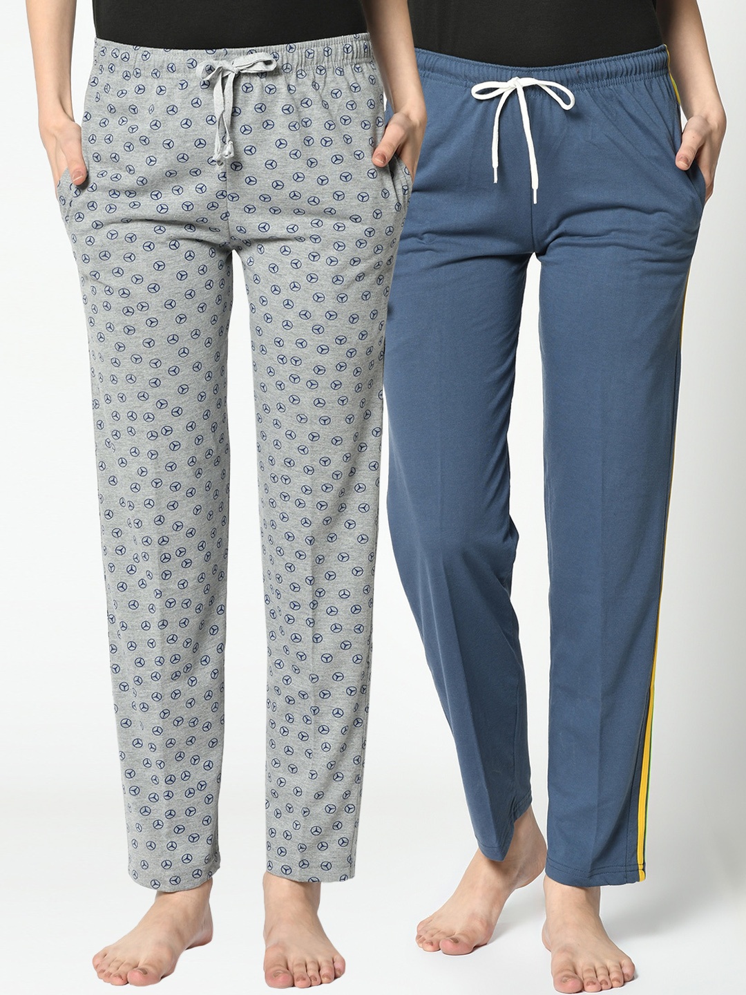 

VIMAL JONNEY Women Pack Of 2 Trackpants, Grey