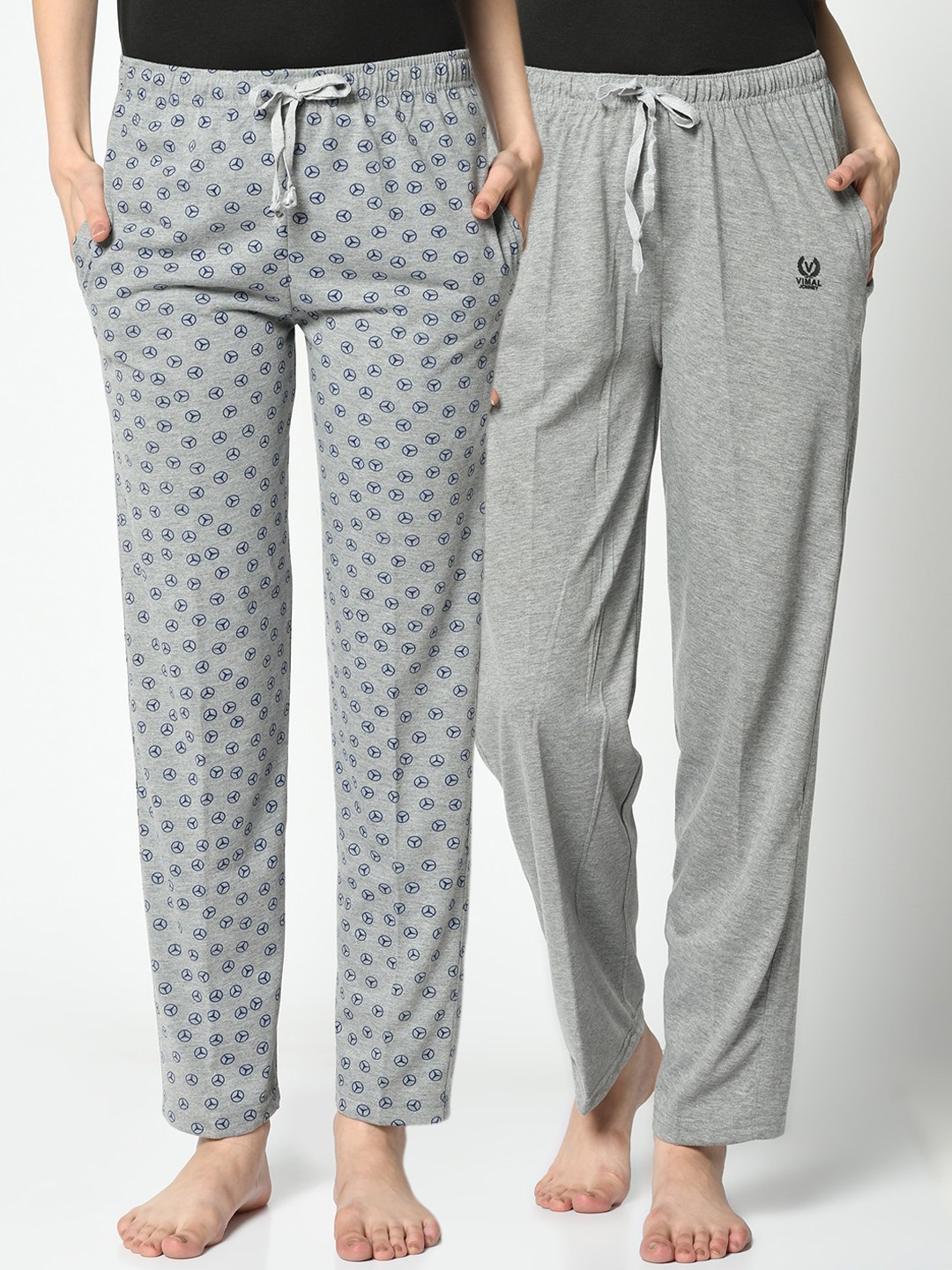 MACK JONNEY Women Pack of 2 Track Pants, Grey