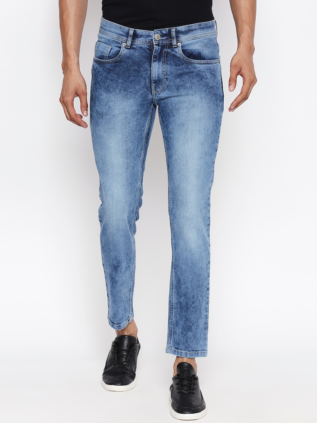 

People Men Blue Slim Fit Mid-Rise Clean Look Jeans