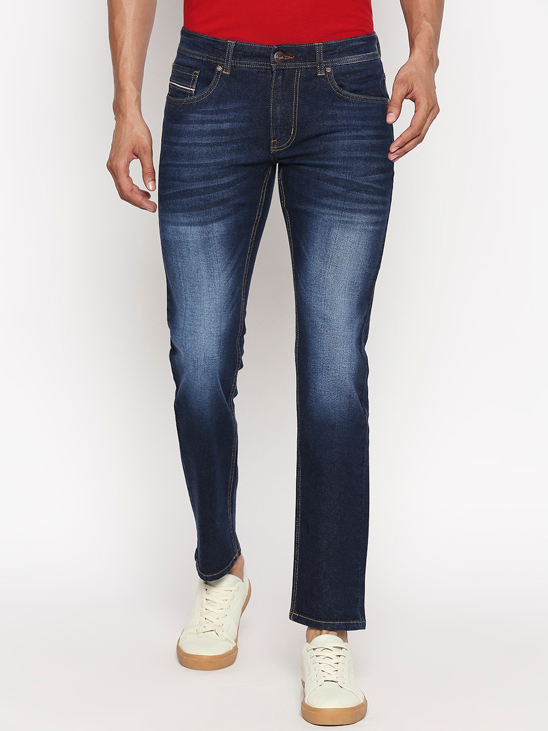 

People Men Blue Slim Fit Mid-Rise Clean Look Jeans