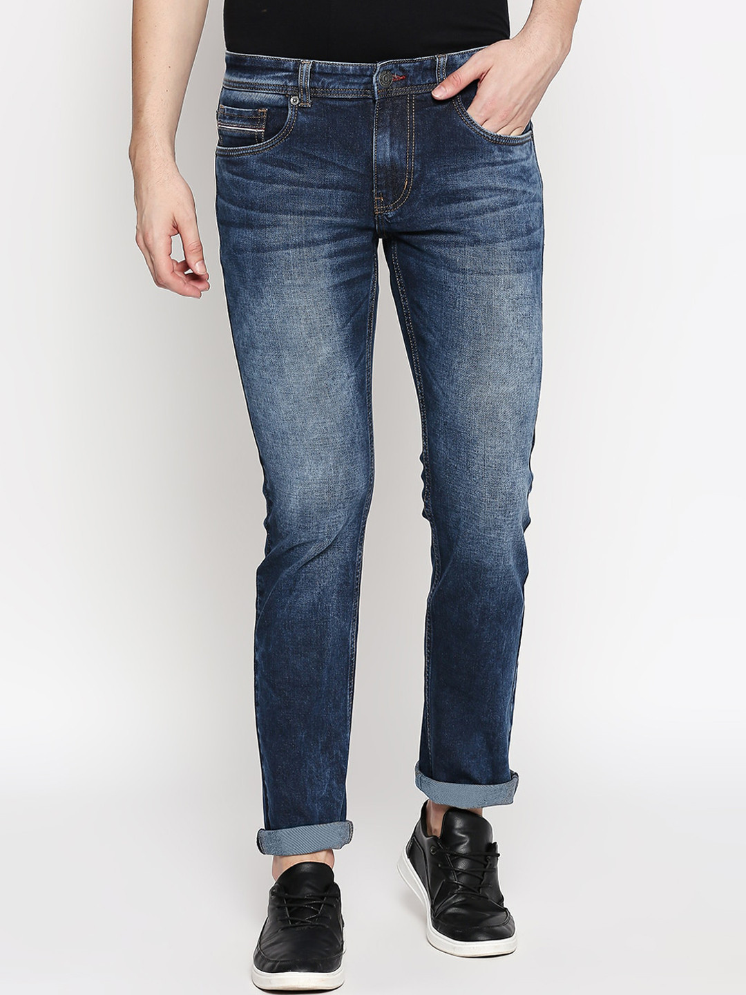 

People Men Blue Slim Fit Mid-Rise Clean Look Jeans