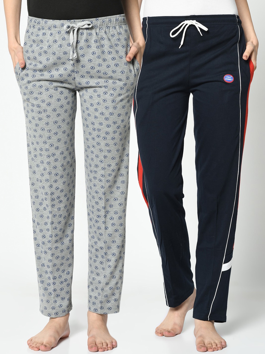 MACK JONNEY Women Pack of 2 Track Pants, Grey