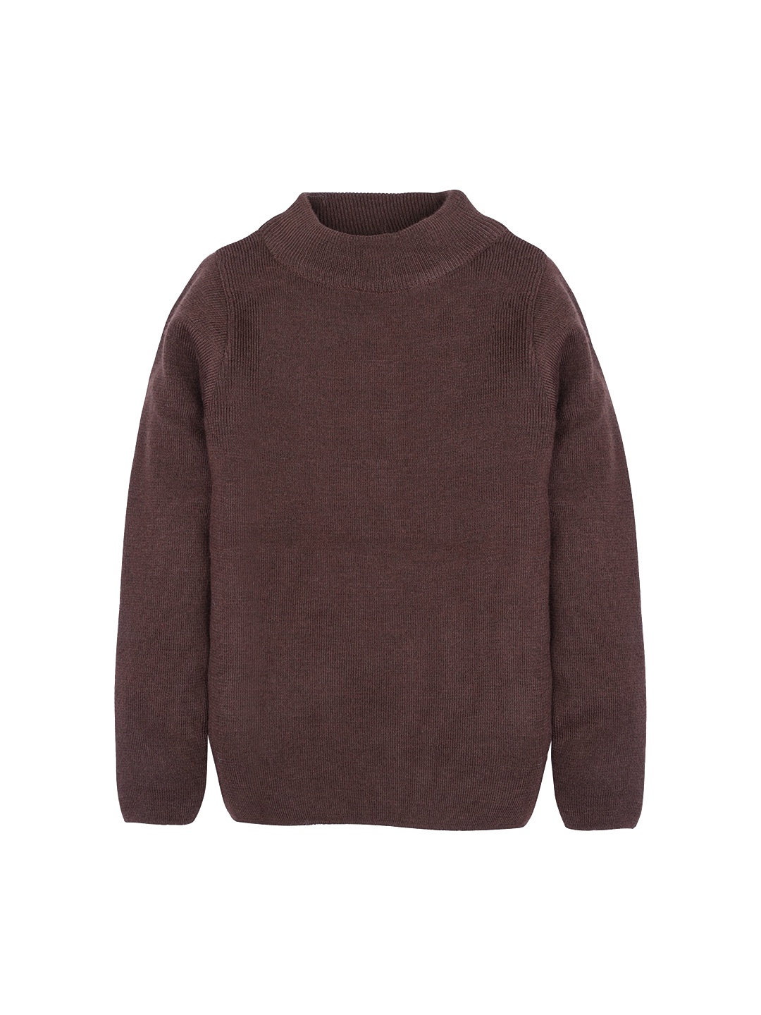RVK Kids Brown Solid Acrylic Pullover Sweater