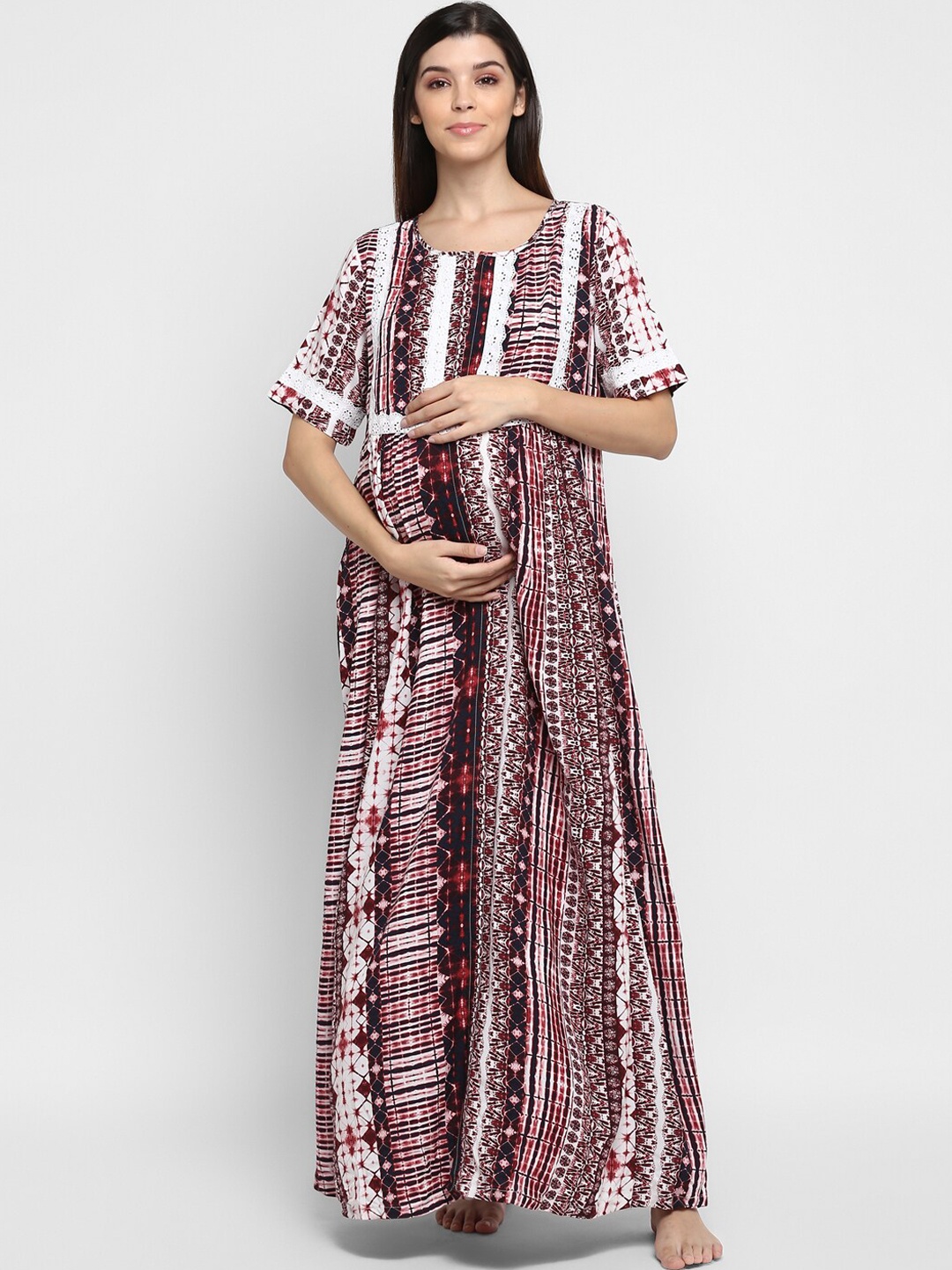 

Momsoon Maternity Women Red Printed Maxi Dress