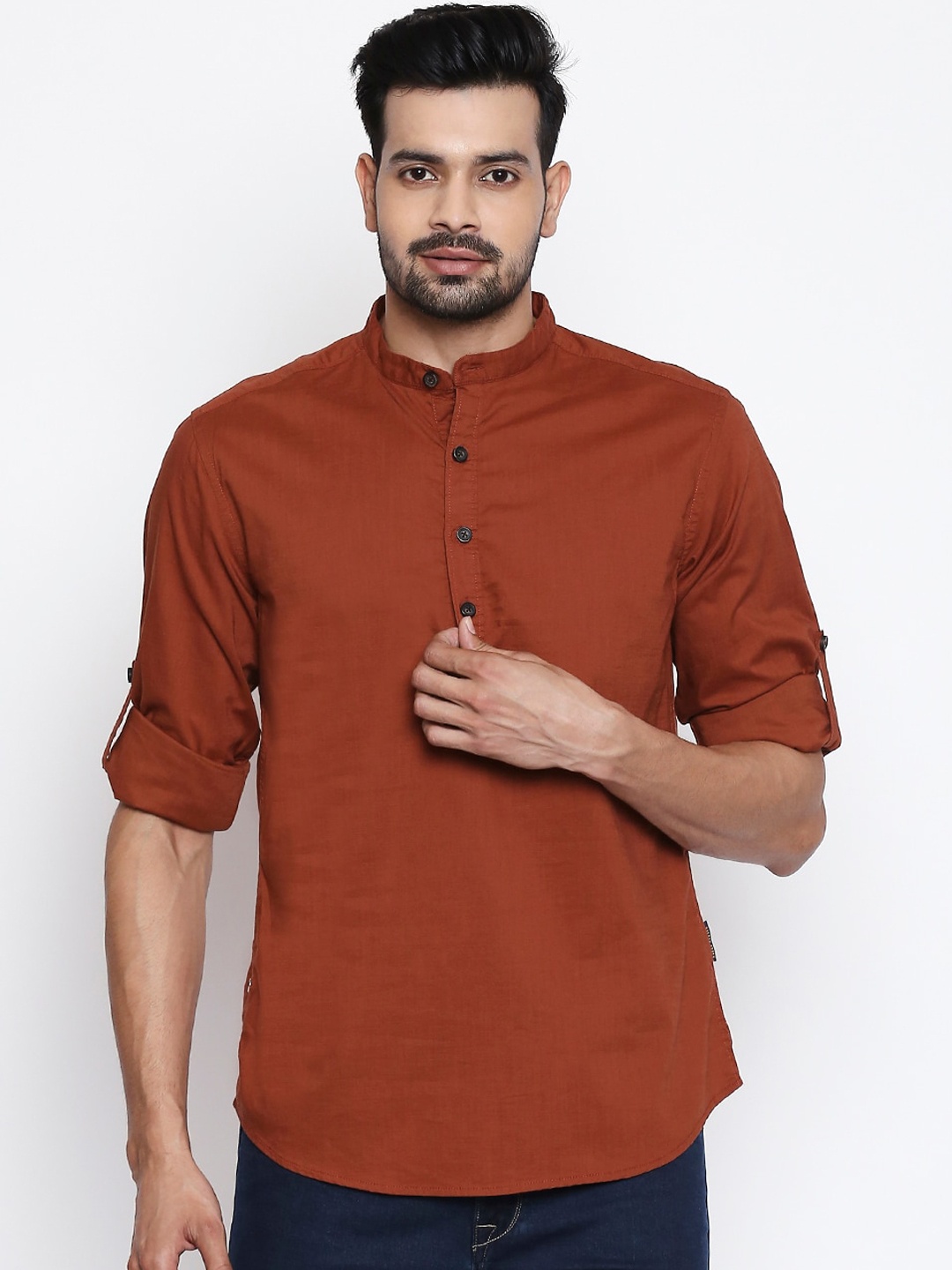 

Urban Ranger by pantaloons Men Red Regular Fit Solid Casual Shirt