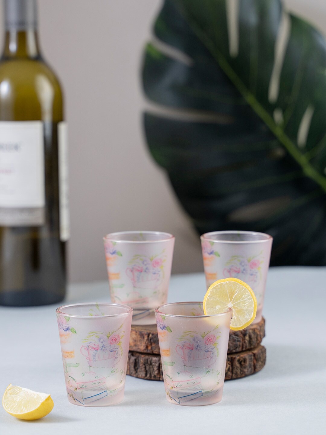 

KOLOROBIA Set of 4 Peach-Coloured English Garden Party Shot Glasses 30 ml