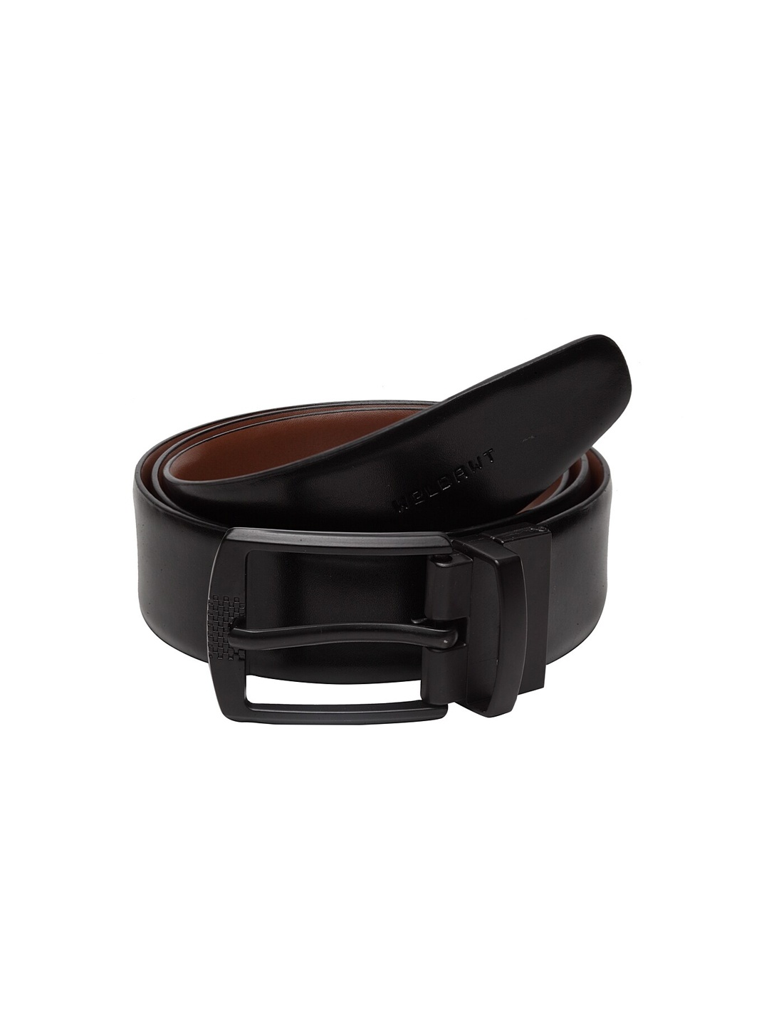 

WELBAWT Men Black & Brown Textured Reversible Leather Belt