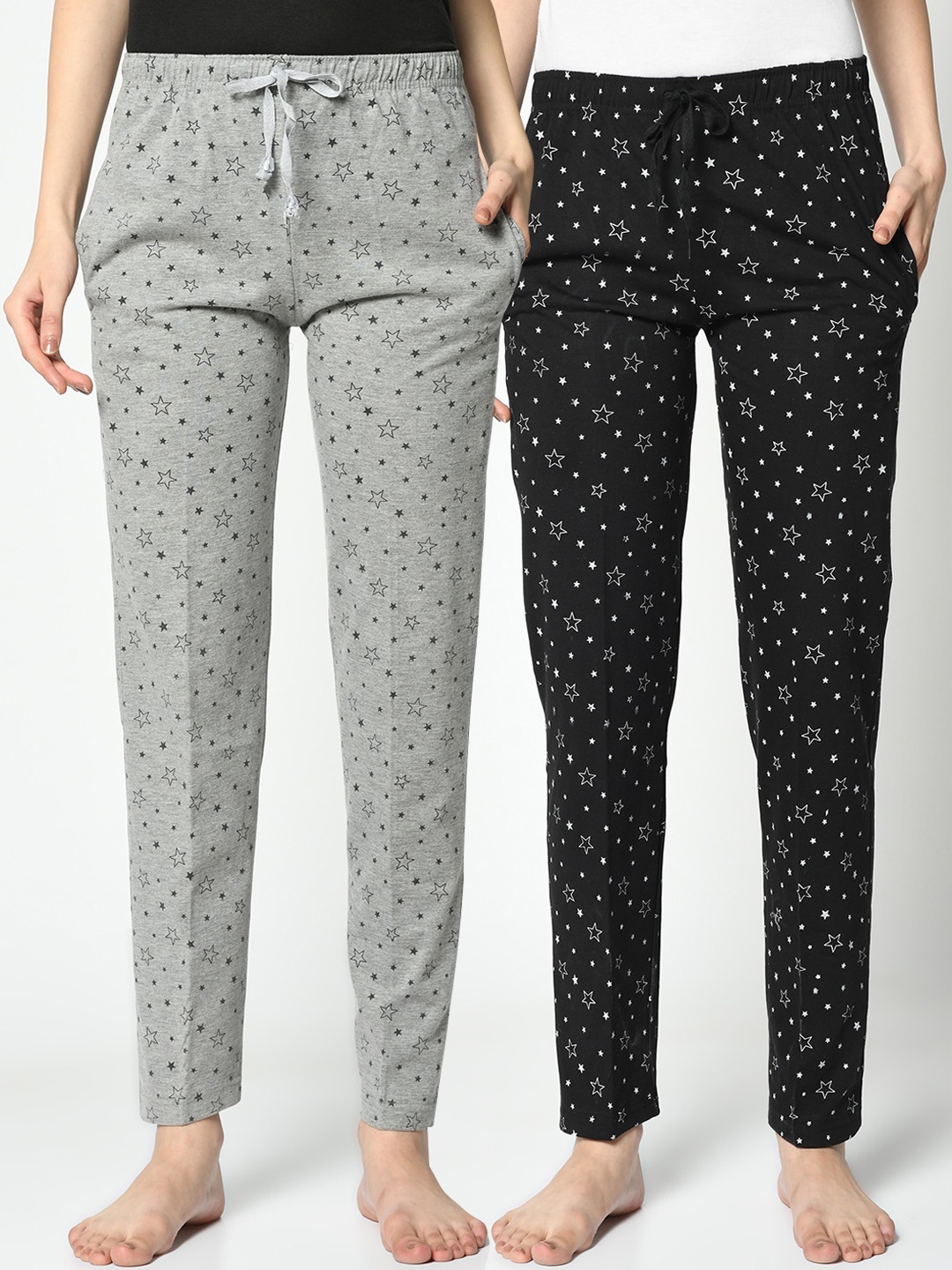 

VIMAL JONNEY Women Pack Of 2 Lounge Pants, Black