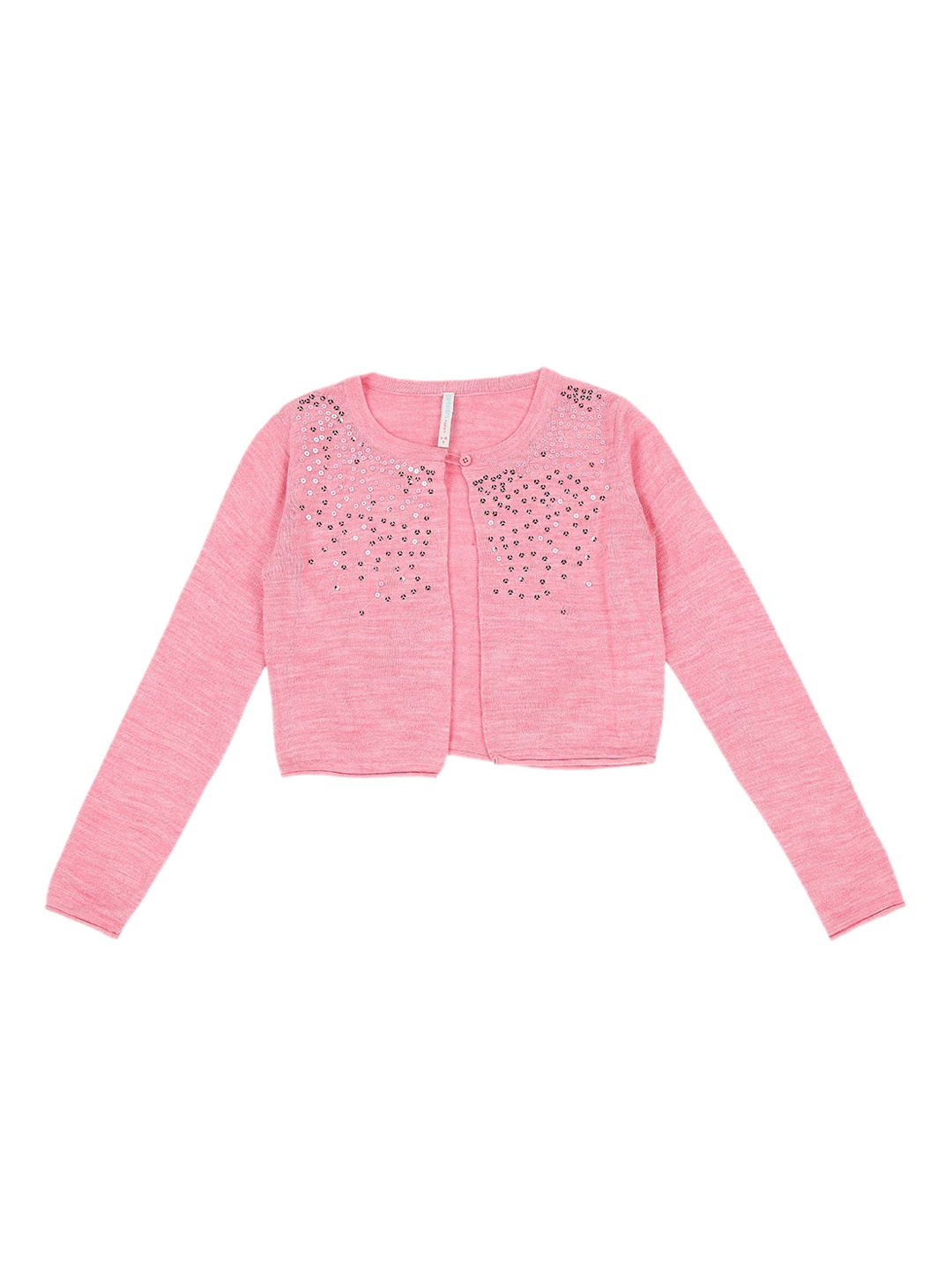 

Pantaloons Junior Girls Pink Embellished Cotton Cardigan