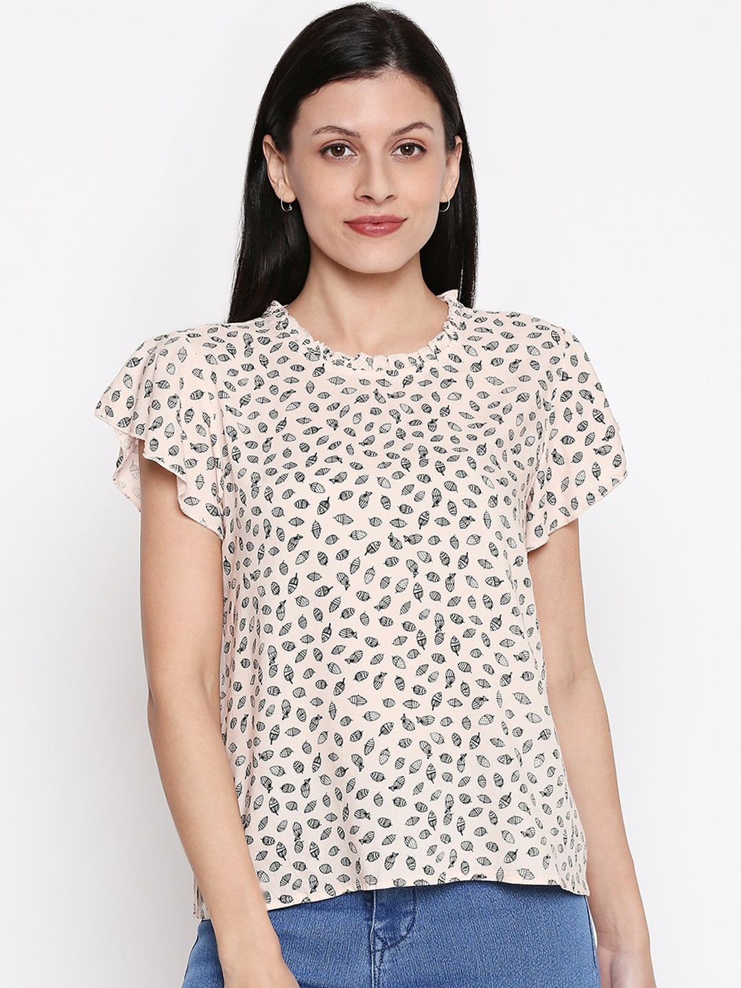 

People Women Pink Printed Top
