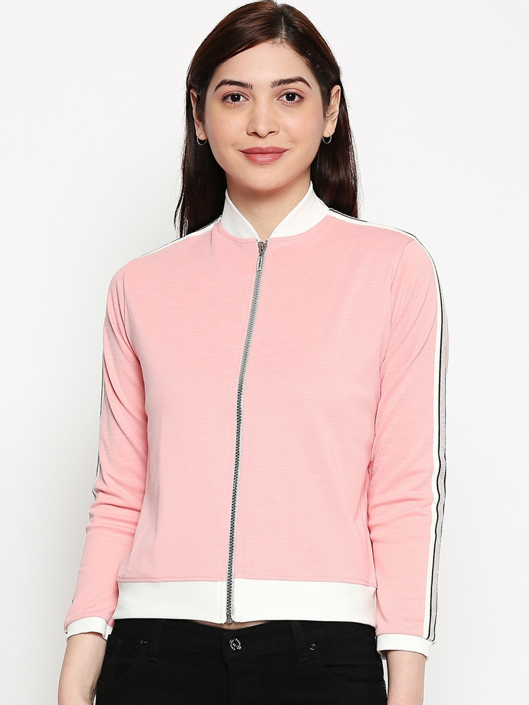

inocenCia Women Pink Solid Lightweight Bomber