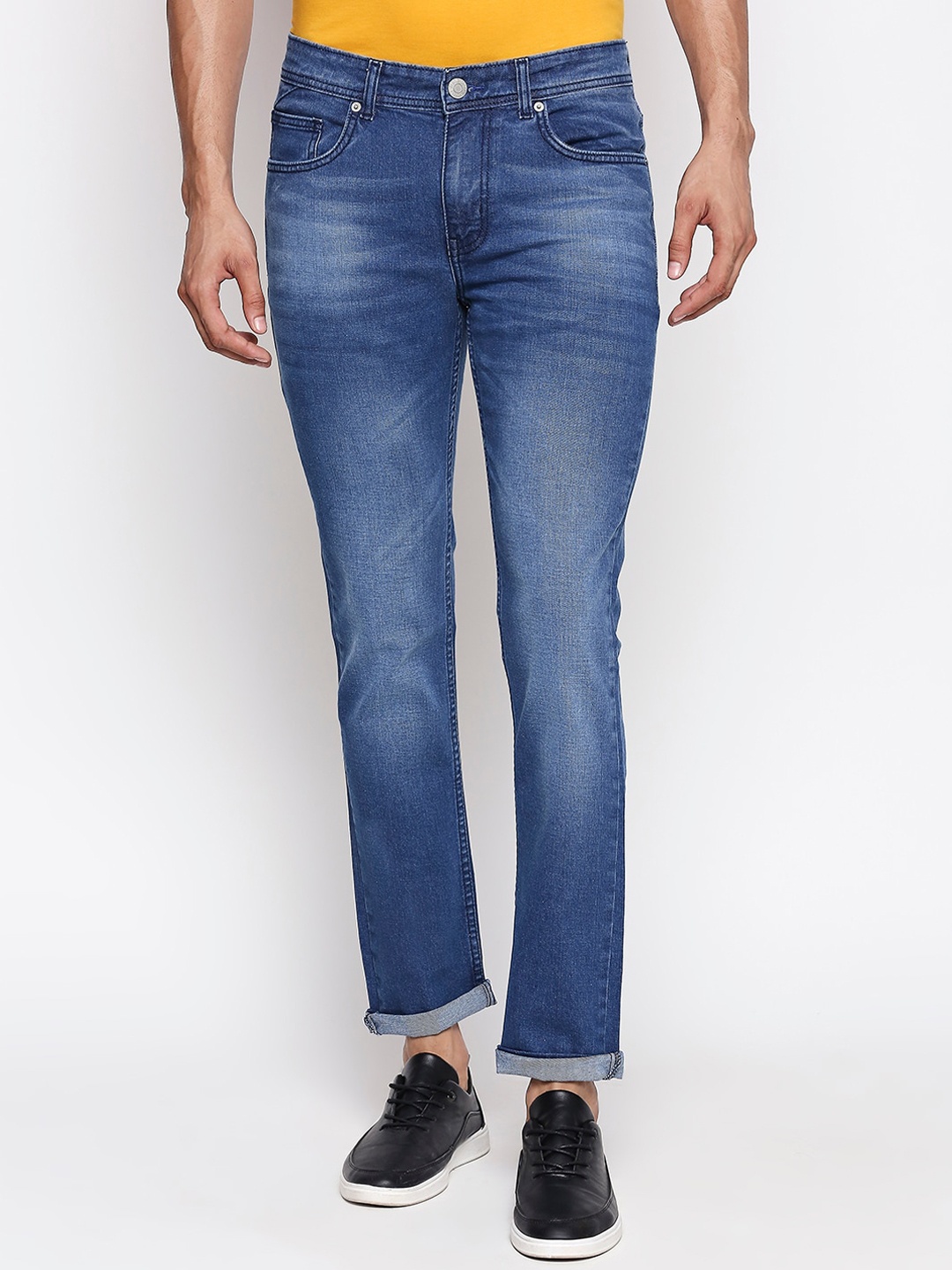 

People Men Blue Slim Fit Mid-Rise Clean Look Jeans