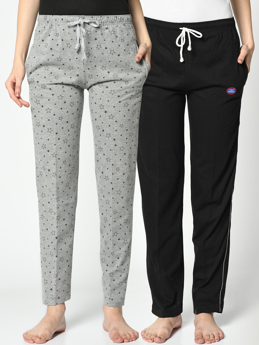 

VIMAL JONNEY Women Pack Of 2 Lounge Pants, Grey