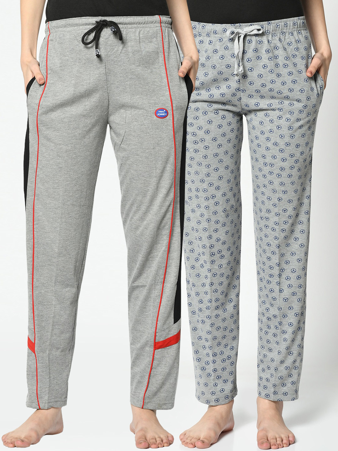 

VIMAL JONNEY Women Pack Of 2 Lounge Pants, Grey