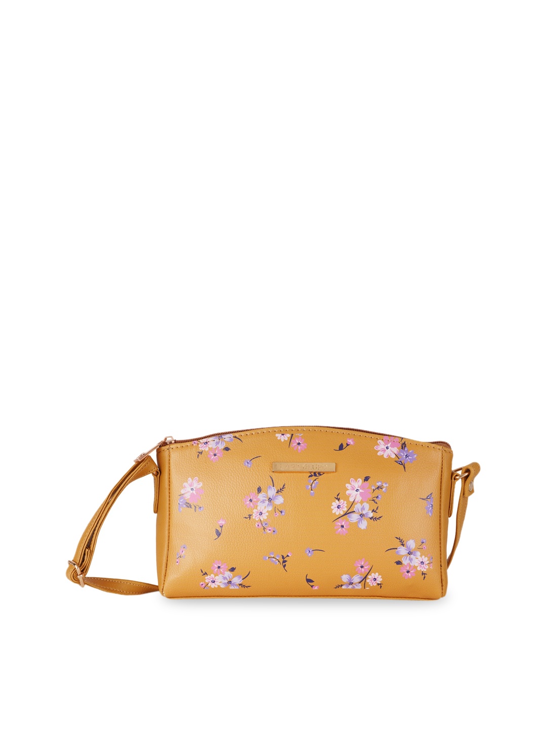 

Lapis O Lupo Mustard Yellow Printed Sling Bag