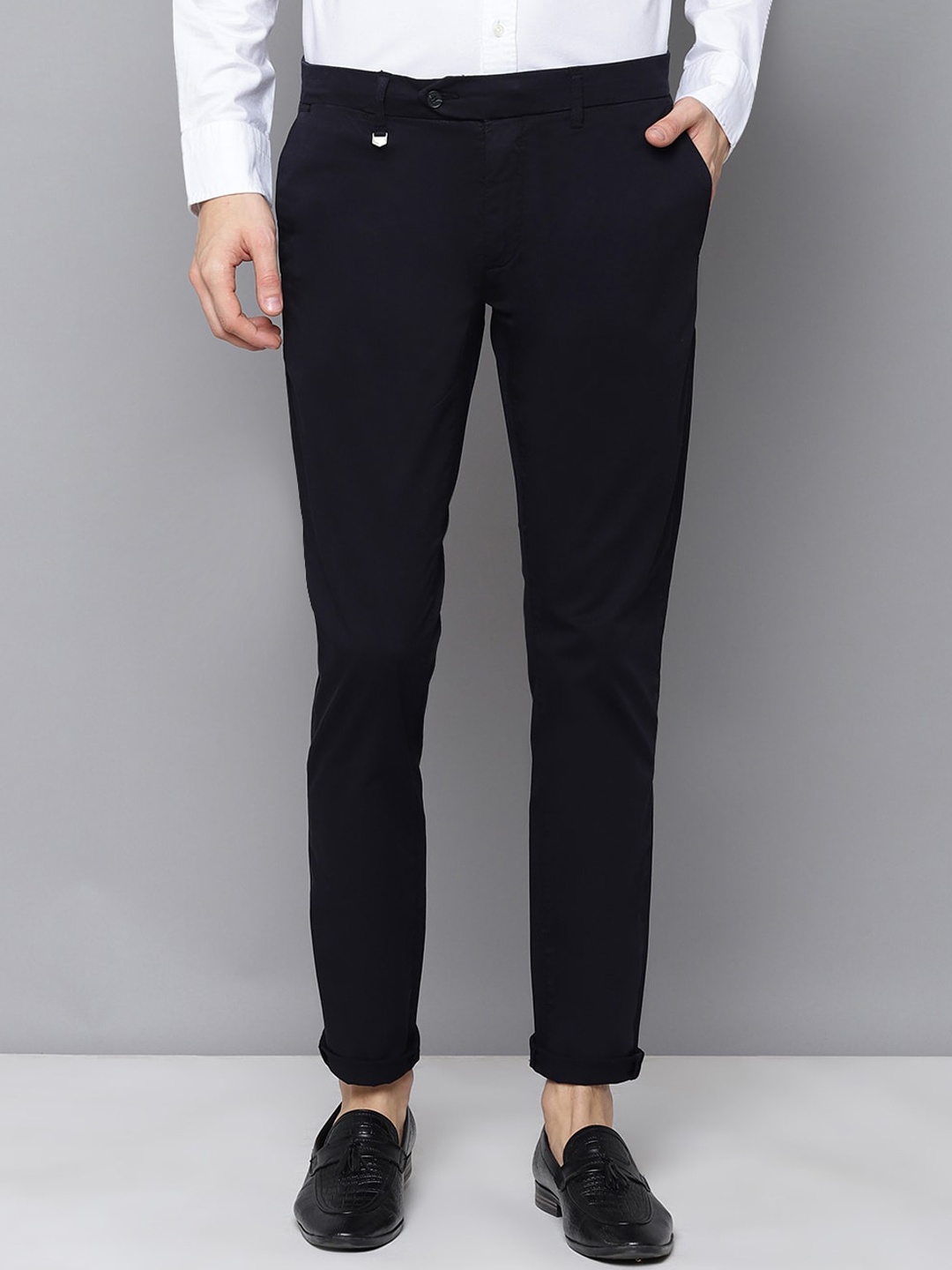 Antony Morato Men Blue Regular Fit Solid Regular Trousers