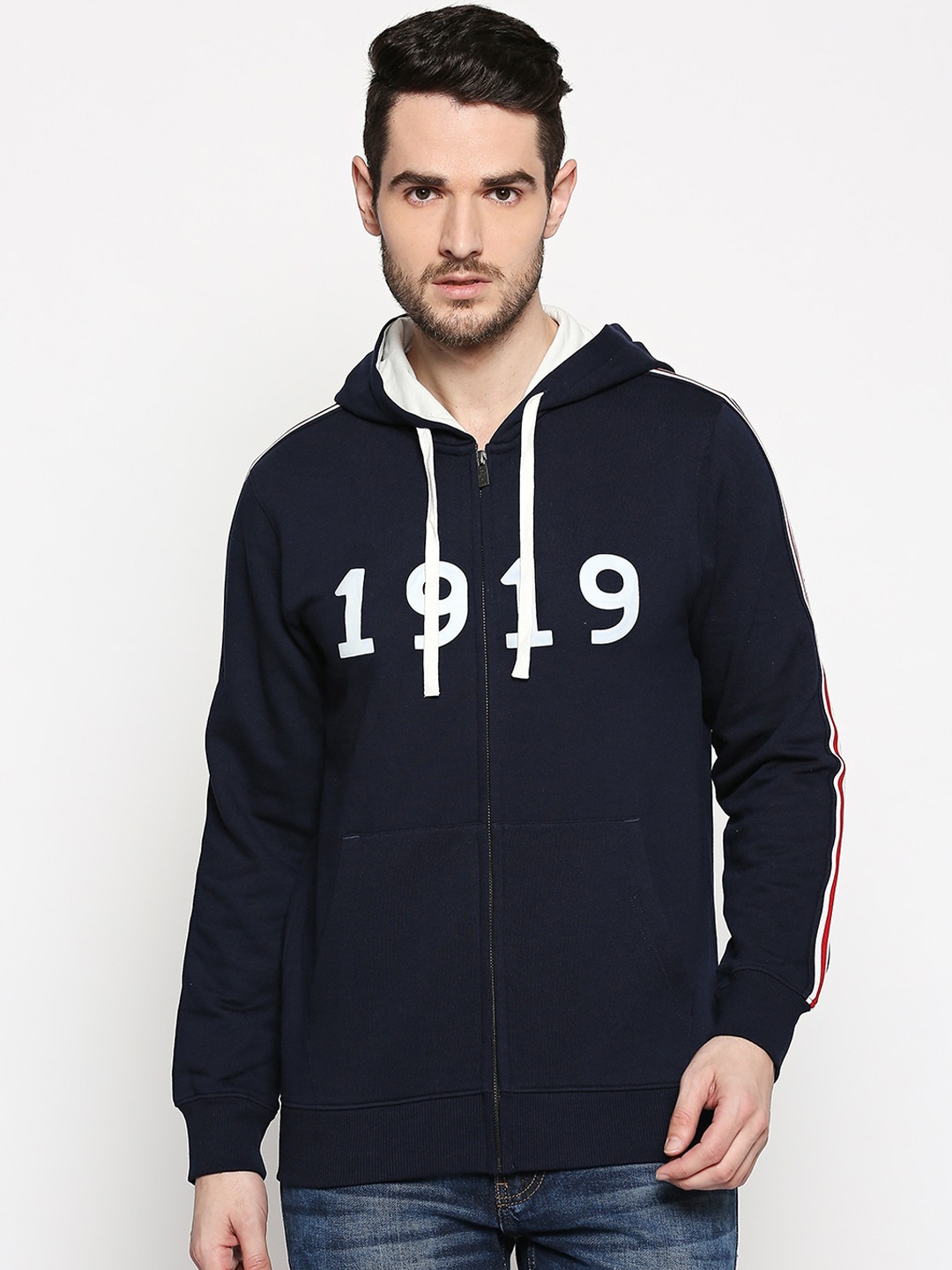 

BYFORD by Pantaloons Men Navy Blue Printed Sweatshirt