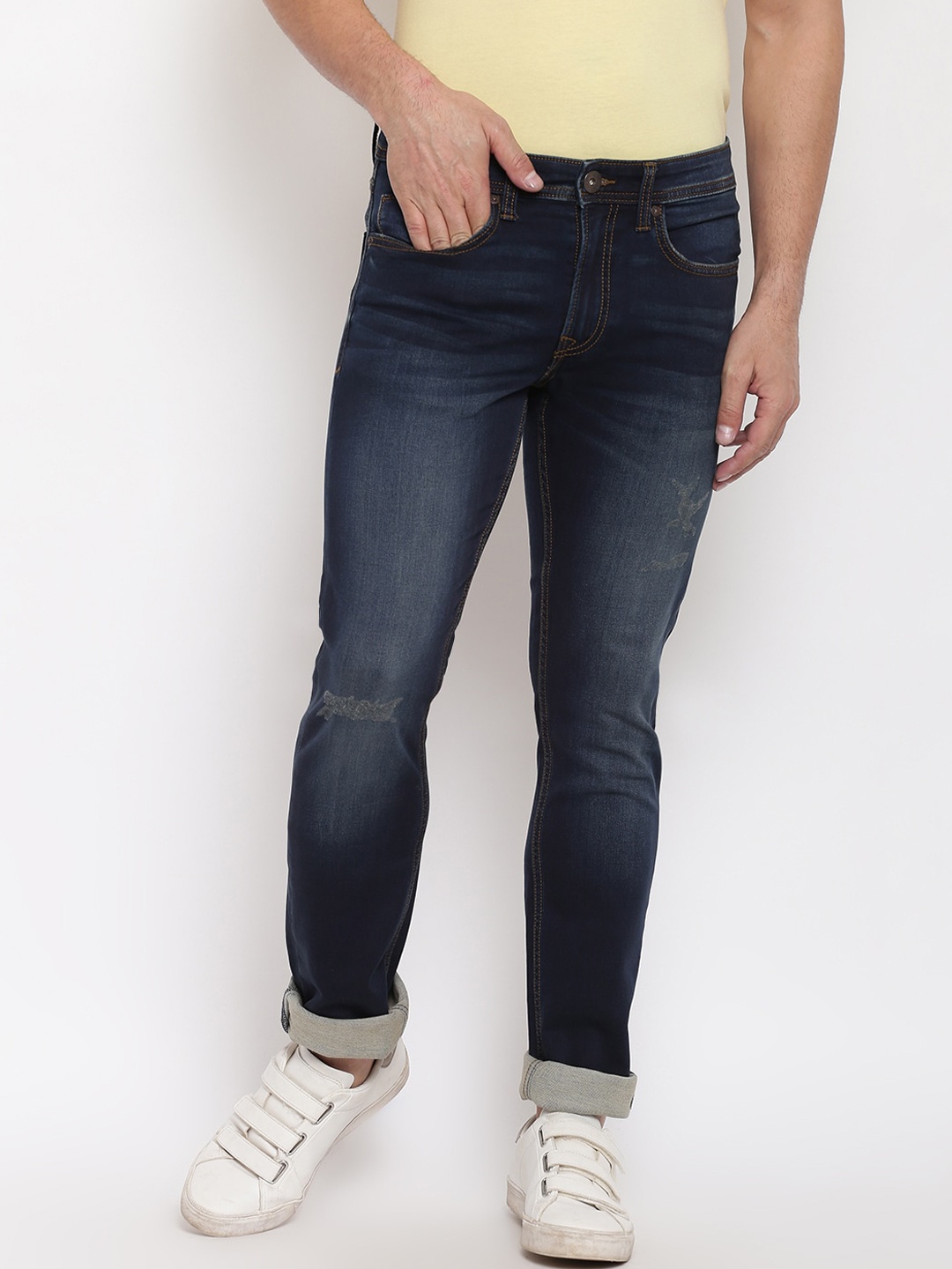 

Pepe Jeans Men Blue Regular Fit Mid-Rise Clean Look Jeans