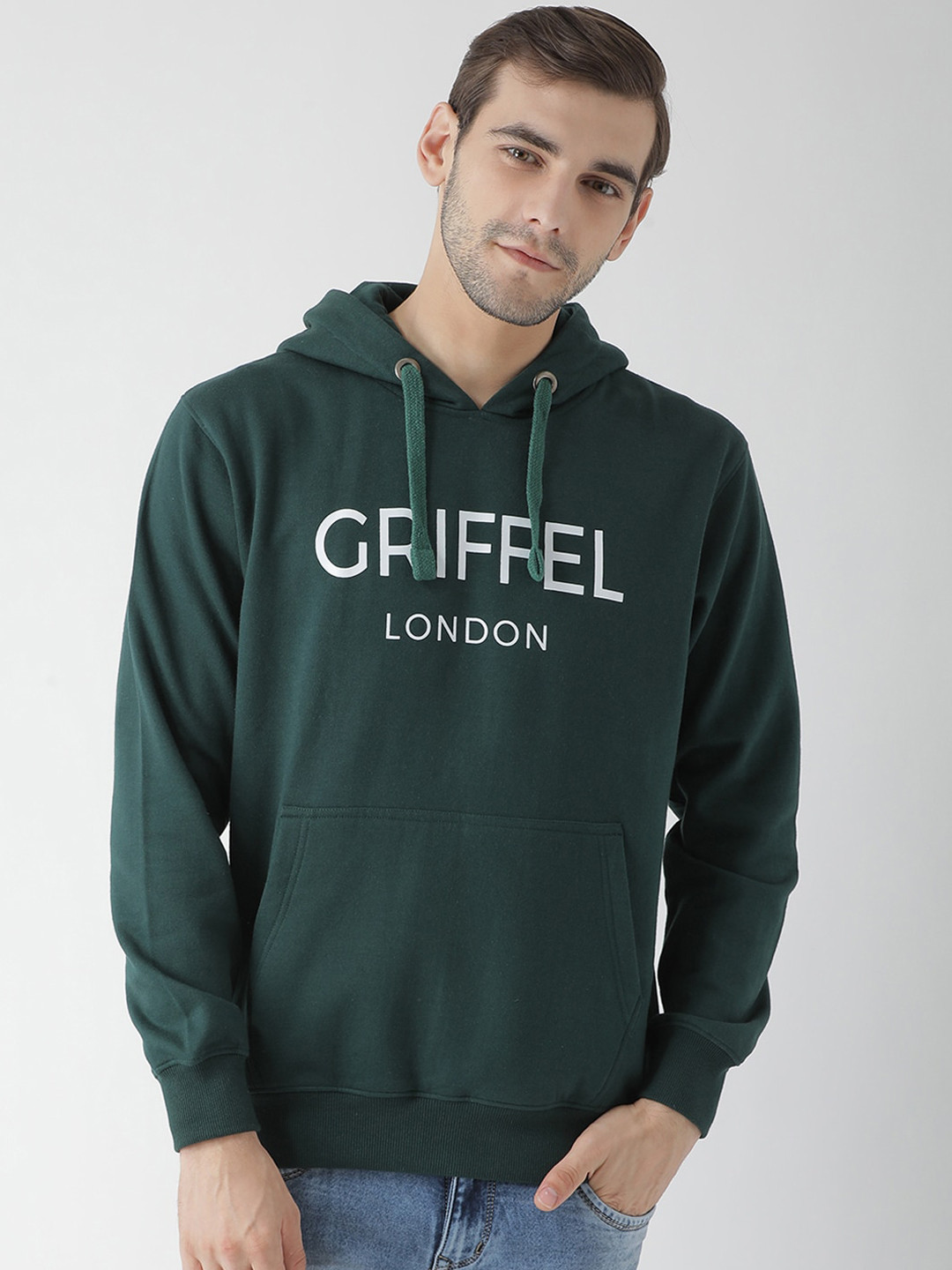 

GRIFFEL Men Green & Green Printed Sweatshirt