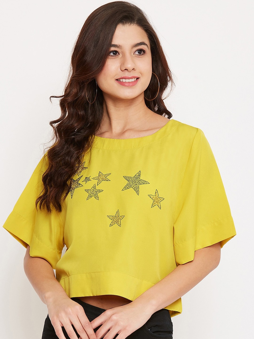 

Ruhaans Women Yellow Embellished Top
